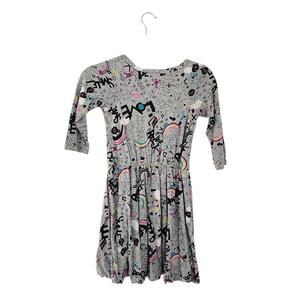 Circo Girls Fit and Flare Dress Size Large 10/12 Graphic Printed Rainbow Love